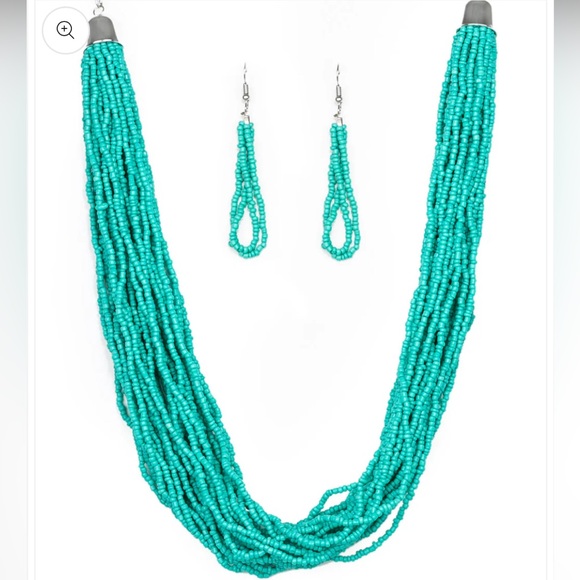paparazzi Jewelry - Paparazzi 2 Piece Torquise Seedbead Necklace & Earring Set (NWT)